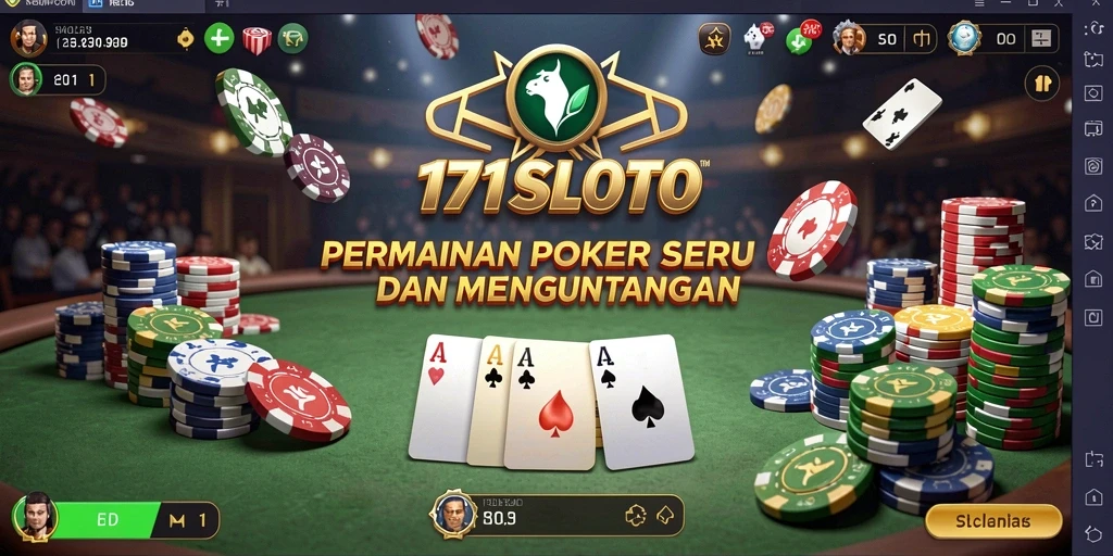 Tampilan gameplay seru dalam 171SLOT dengan aksi Poker yang menegangkan.