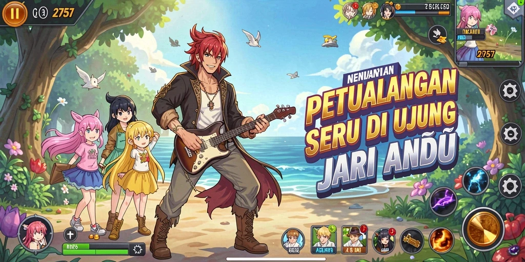 Tampilan gameplay seru di dunia Anime yang memikat.