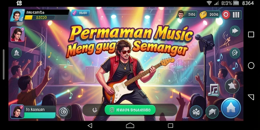 Tampilan gameplay 8364 yang menarik dan interaktif dengan berbagai alat musik.