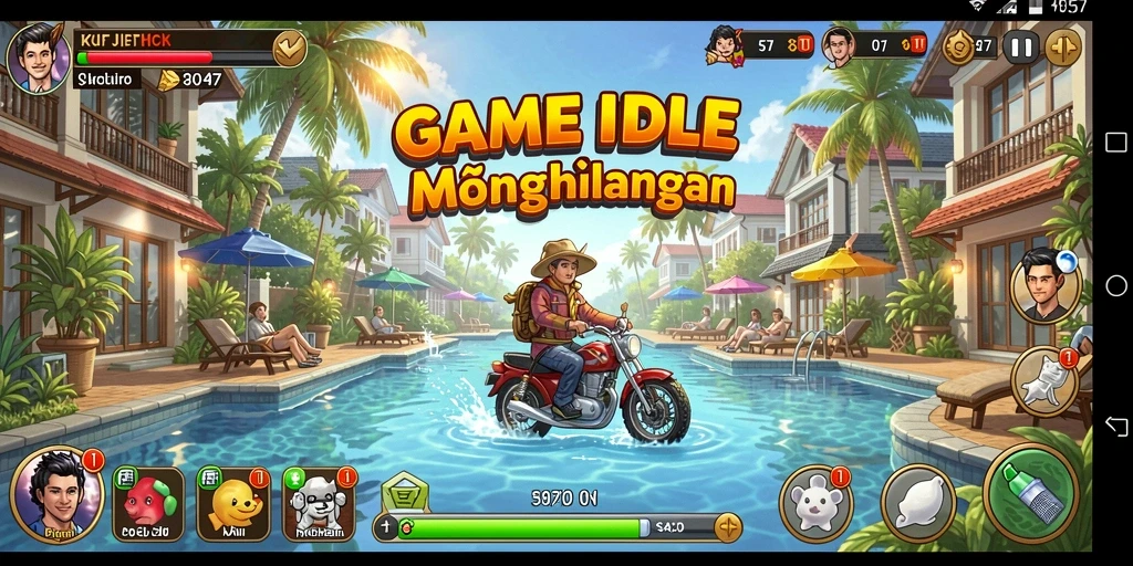 Tampilan screenshot API77 menggambarkan gameplay Idle yang menawan.