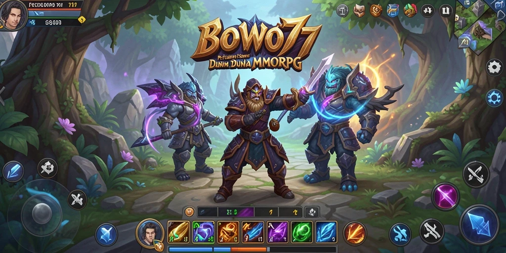 Screenshot gameplay BOWO77 menampilkan aksi seru dalam dunia MMORPG.