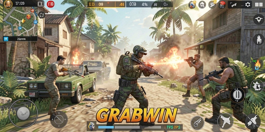Tampilan dinamis dari gameplay seru GRABWIN yang memukau.