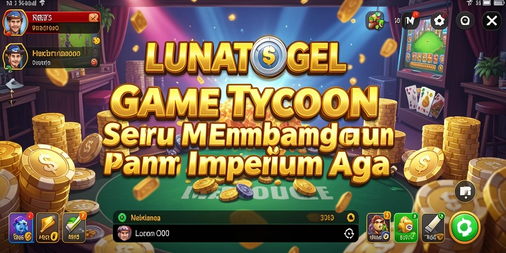 Screenshot gameplay LUNATOGEL menampilkan strategi membangun bisnis Tycoon.