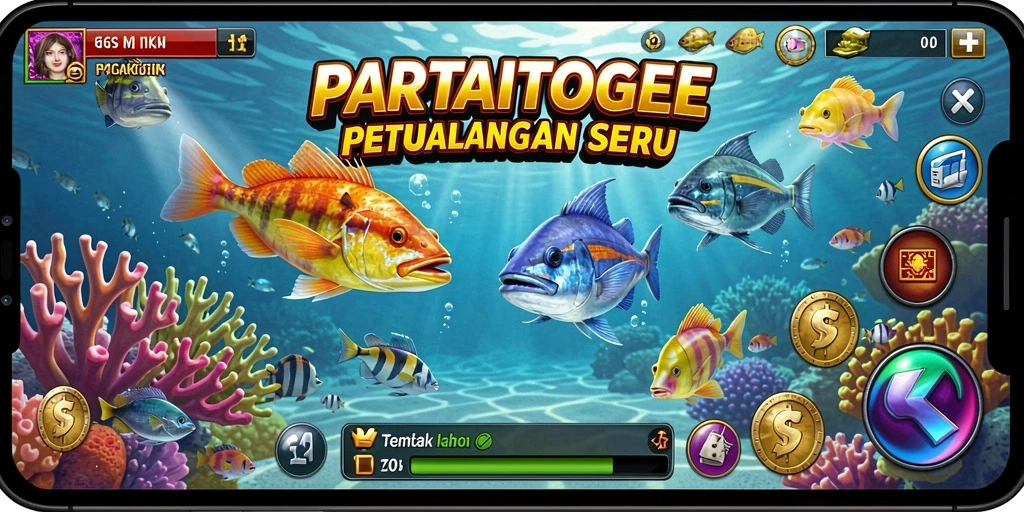 Tangkapan layar menunjukkan aksi tembak ikan yang mendebarkan di PARTAITOGEL.