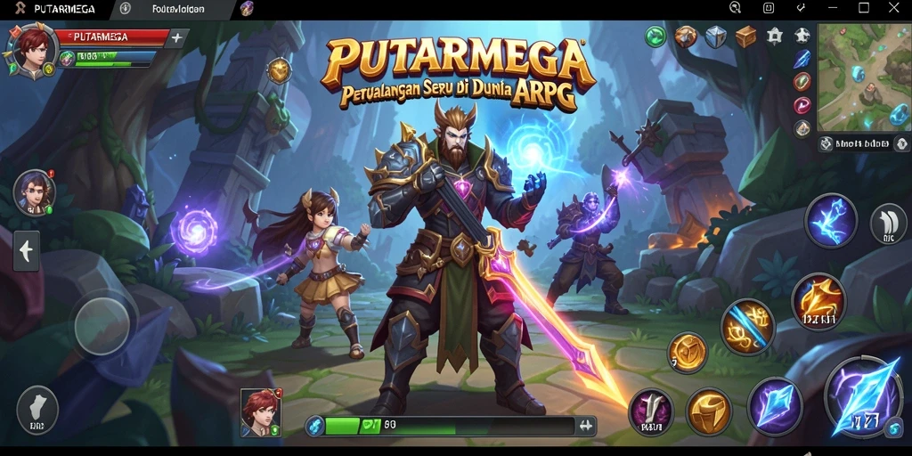 Screenshot PUTARMEGA menampilkan aksi pertarungan yang mendebarkan dan karakter yang berwarna.