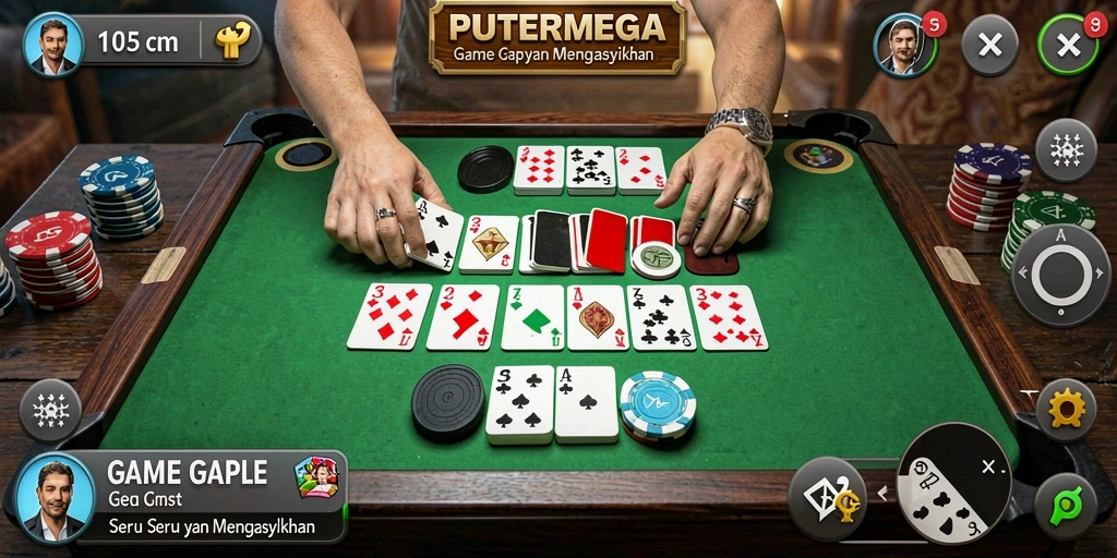 Screenshot gameplay PUTERMEGA yang menunjukkan keseruan bermain Gaple.