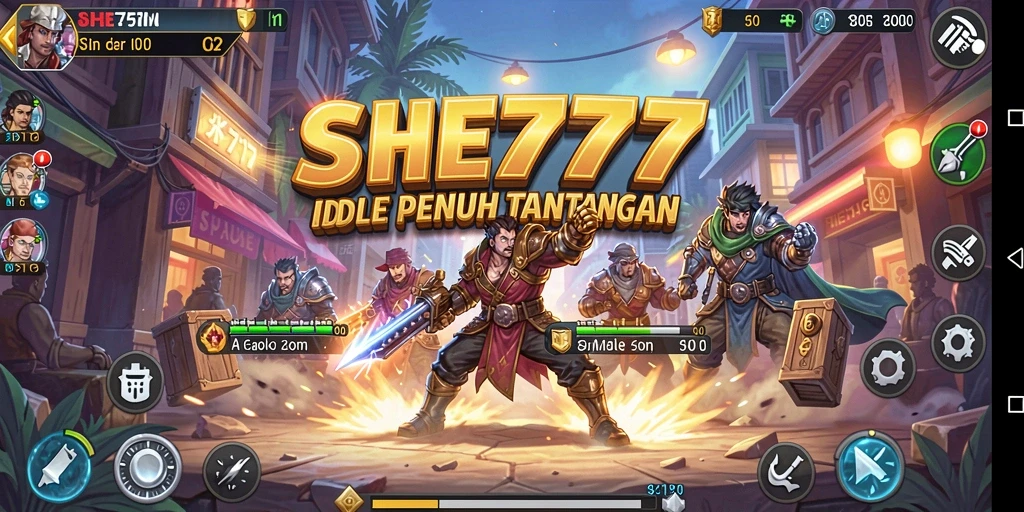 Screenshot utama SHE777 menunjukkan gameplay menawan dan interaktif.