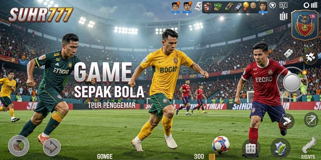 Tampilan gameplay SUHU777 yang mendebarkan dengan aksi sepak bola yang seru.