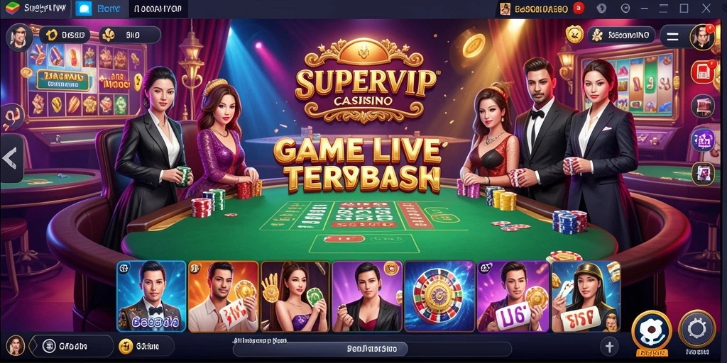 Tampilan gameplay mendebarkan di SUPERVIP dengan dealer langsung.