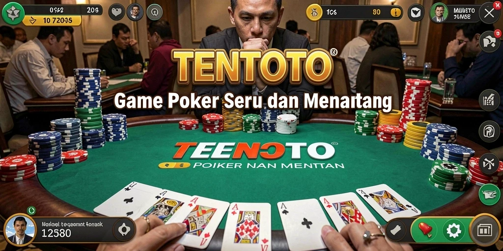 Gambaran menarik dari gameplay poker di TENTOTO.