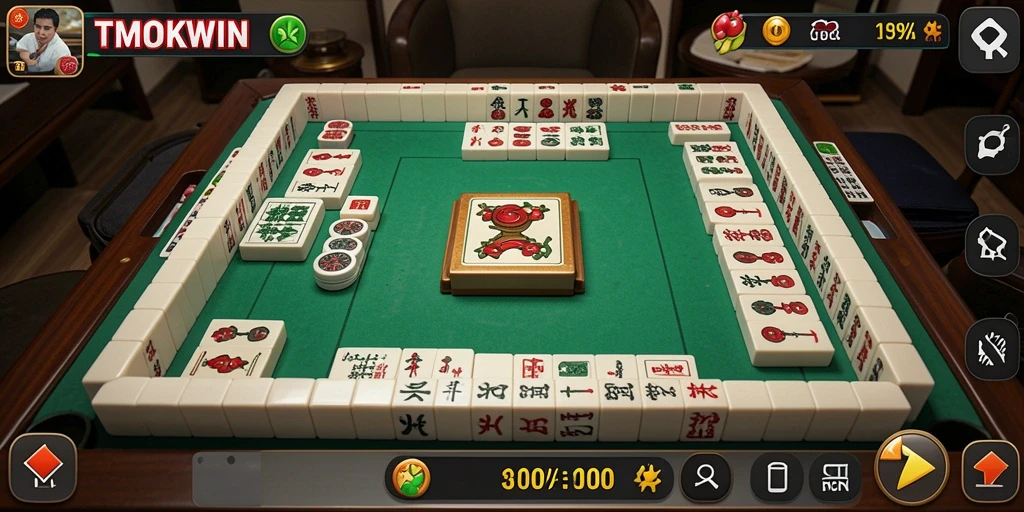 Tampilan gameplay TMOKWIN yang menarik dalam permainan Mahjong.