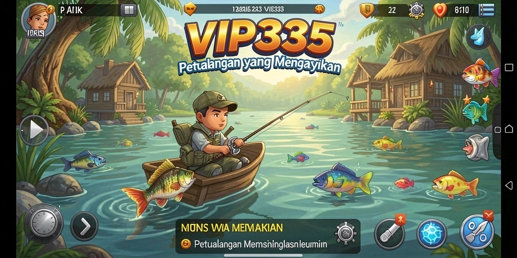 Screenshot gameplay <strong>VIP333</strong> yang menunjukkan aksi memancing seru di lautan.