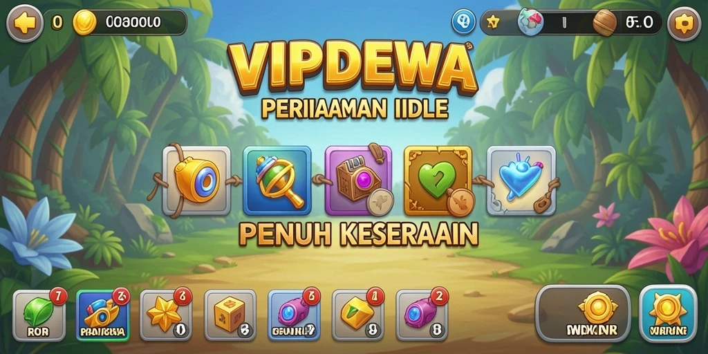 Screenshot gameplay VIPDEWA yang menunjukkan kemajuan dalam permainan Idle.